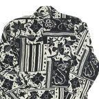 LES ESSENTIALS Womens Black & White Printed Shirt Long Sleeve Collared M Button