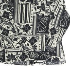 LES ESSENTIALS Womens Black & White Printed Shirt Long Sleeve Collared M Button