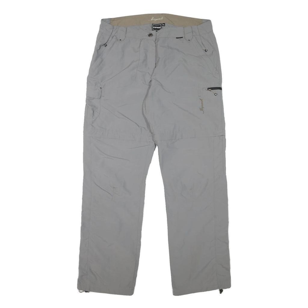 ICEPEAK Womens Polyester Blend Grey Regular Fit Straight Leg Trousers W34 L31