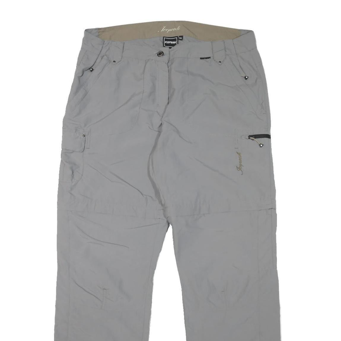 ICEPEAK Womens Polyester Blend Grey Regular Fit Straight Leg Trousers W34 L31