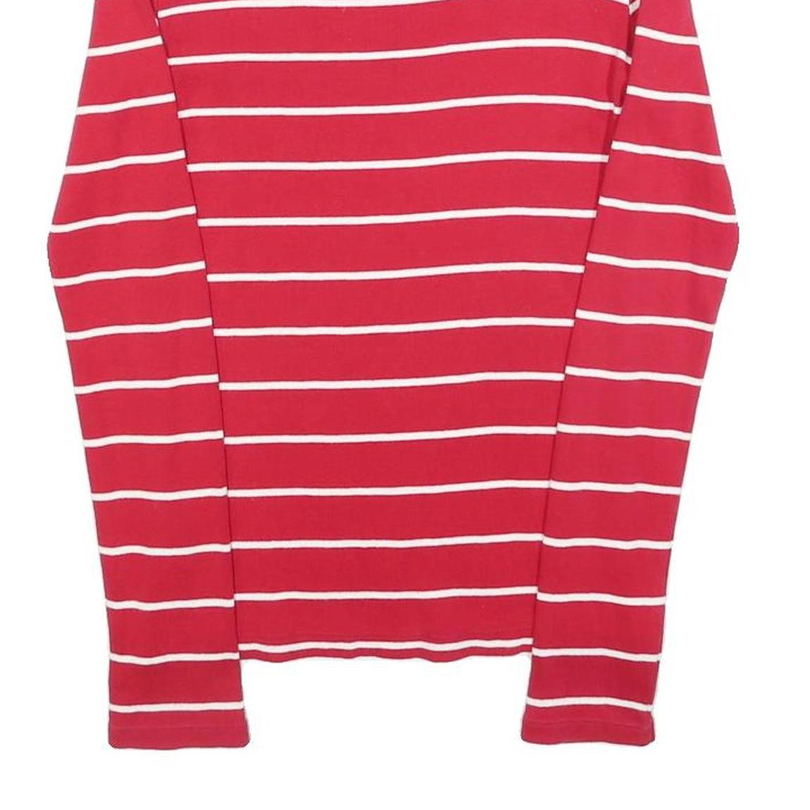 RALPH LAUREN SPORT Womens Red & White Patterned Jumper Crew Neck Basic Knit S