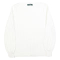 LAUREN RALPH LAUREN Womens White Plain Crew Neck Basic Knit Jumper S Cotton