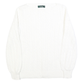 LAUREN RALPH LAUREN Womens White Plain Crew Neck Basic Knit Jumper S Cotton