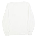 LAUREN RALPH LAUREN Womens White Plain Crew Neck Basic Knit Jumper S Cotton
