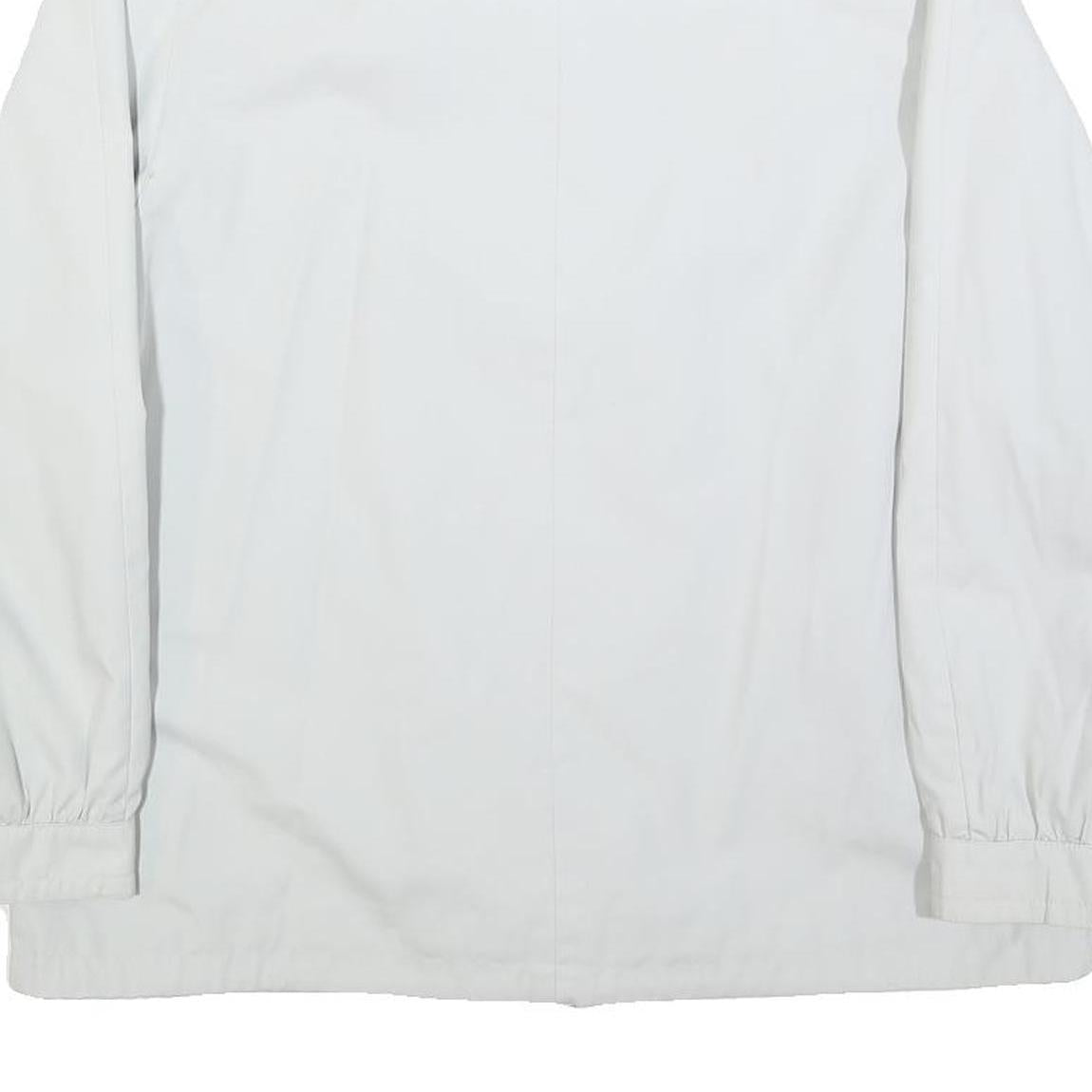 Womens White Casual Jacket M Polyester Blend Button Plain Classic