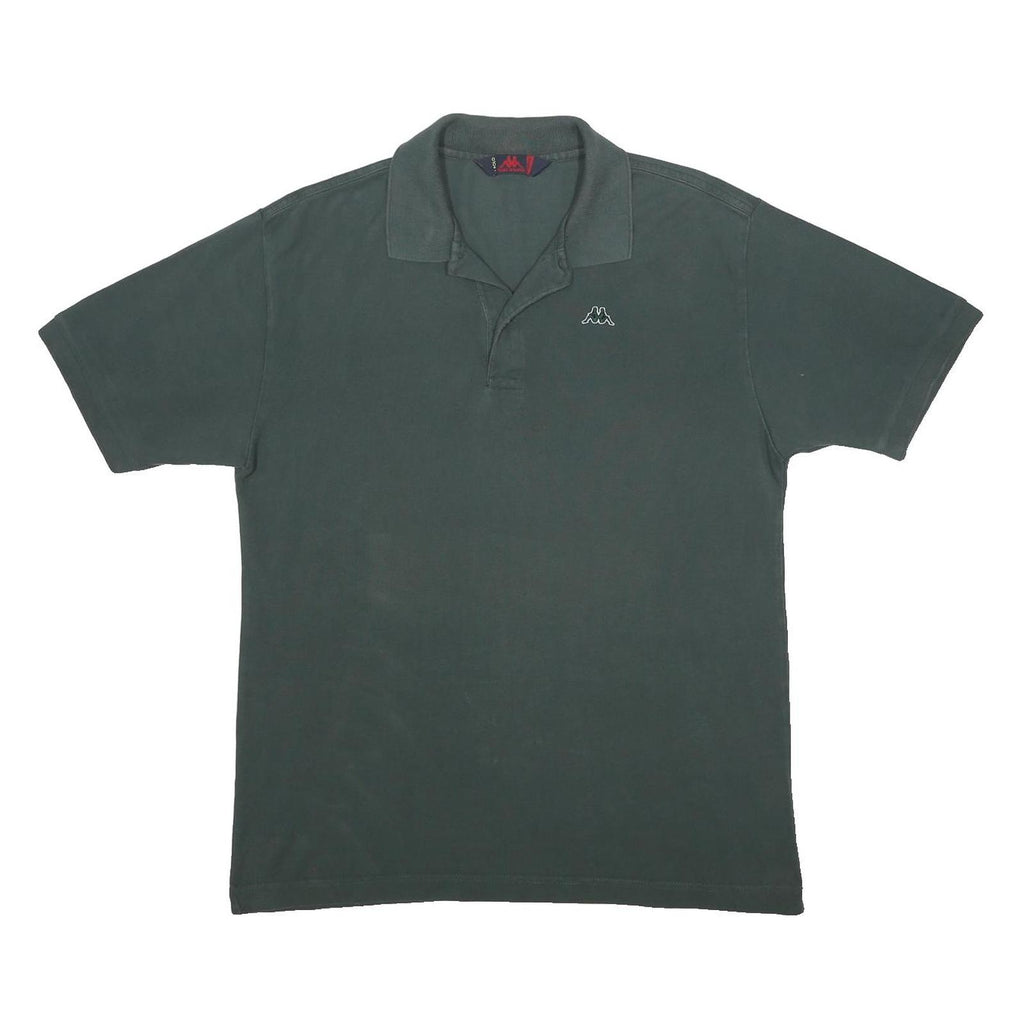 KAPPA Mens Green Short Sleeve Plain Polo Shirt XL Classic Cotton Casual