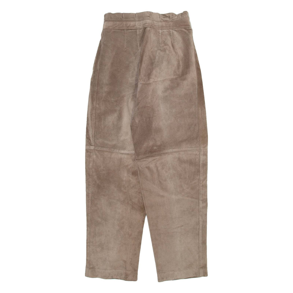 Womens Leather Trousers Brown Relaxed Tapered W24 L27