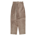 Womens Leather Trousers Brown Relaxed Tapered W24 L27