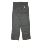 CARHARTT Mens Cotton Blend Regular Black Trousers W32 L30 Workwear Zip Closure