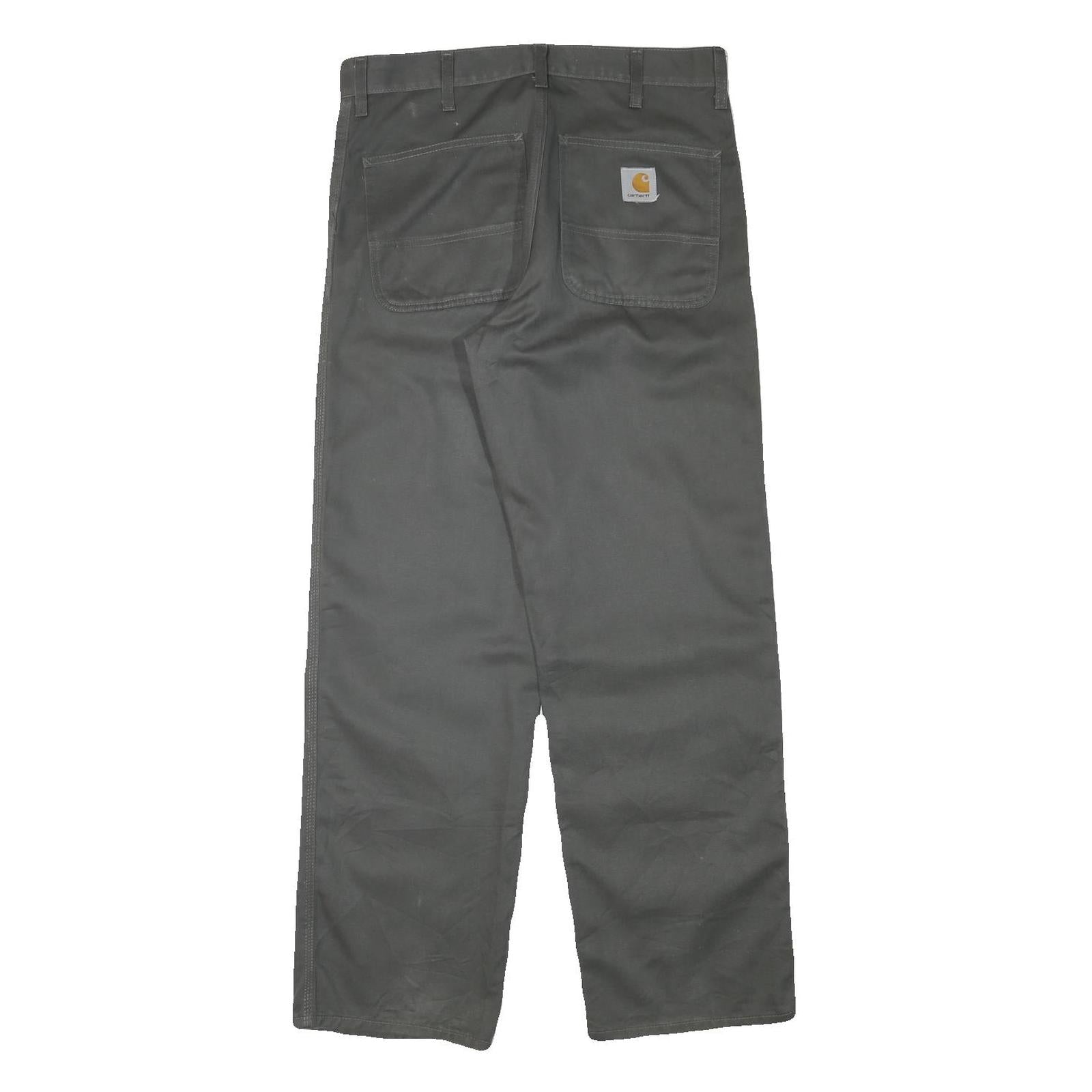 CARHARTT Mens Cotton Blend Regular Black Trousers W32 L30 Workwear Zip Closure