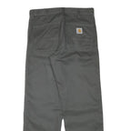 CARHARTT Mens Cotton Blend Regular Black Trousers W32 L30 Workwear Zip Closure