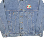 HALEMANE Mens Blue Denim Casual Jacket L Cotton Blend Button Front Plain