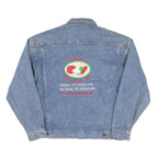 HALEMANE Mens Blue Denim Casual Jacket L Cotton Blend Button Front Plain