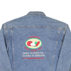 HALEMANE Mens Blue Denim Casual Jacket L Cotton Blend Button Front Plain