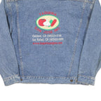 HALEMANE Mens Blue Denim Casual Jacket L Cotton Blend Button Front Plain