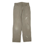 CARHARTT Mens Cotton Blend Brown Regular Straight Trousers W34 L34 Workwear