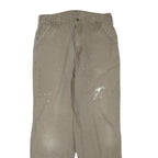 CARHARTT Mens Cotton Blend Brown Regular Straight Trousers W34 L34 Workwear