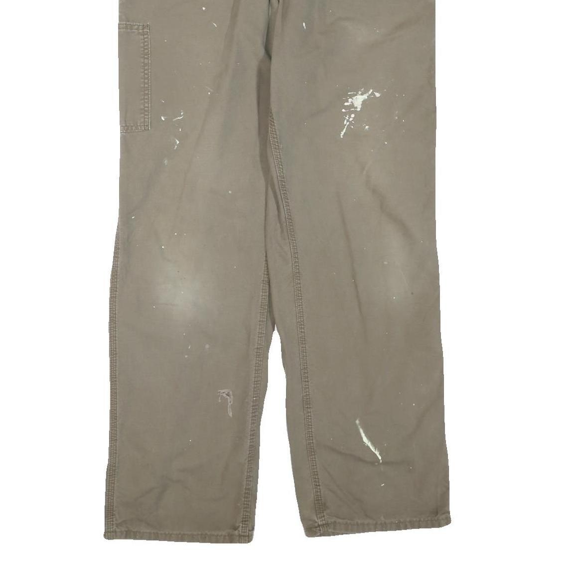 CARHARTT Mens Cotton Blend Brown Regular Straight Trousers W34 L34 Workwear