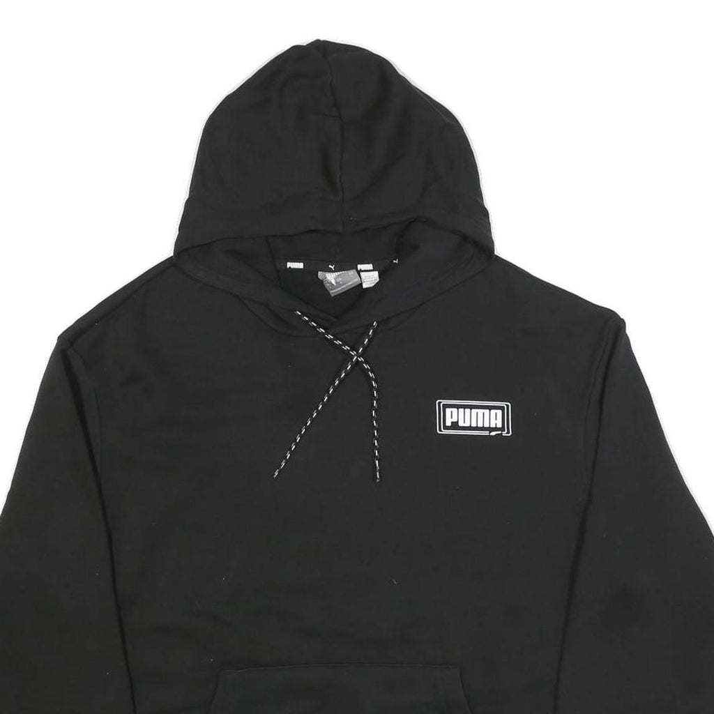 PUMA Mens Black Hoodie L Cotton Blend Pullover Hooded Sweatshirt