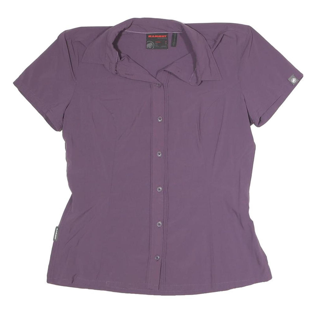 MAMMUT Womens Purple Shirt Short Sleeve Collared Size M Outdoor Performance Top
