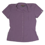 MAMMUT Womens Purple Shirt Short Sleeve Collared Size M Outdoor Performance Top