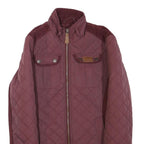 DIESEL Womens Maroon Quilted Jacket S Polyester Blend Zip Pockets