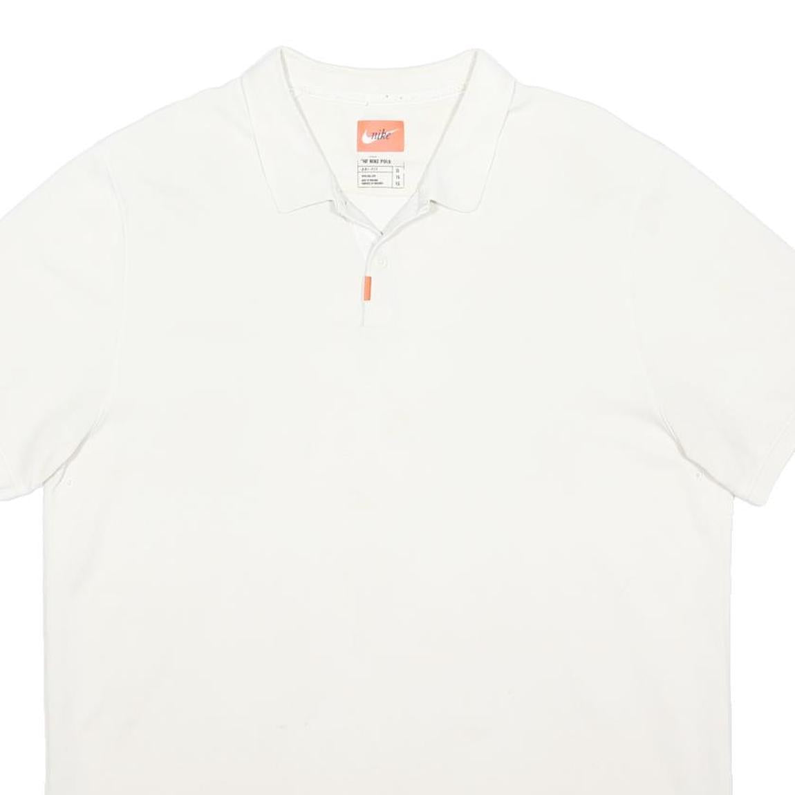 NIKE Mens White Cotton Blend Polo Shirt XL Short Sleeve Basic Sportswear