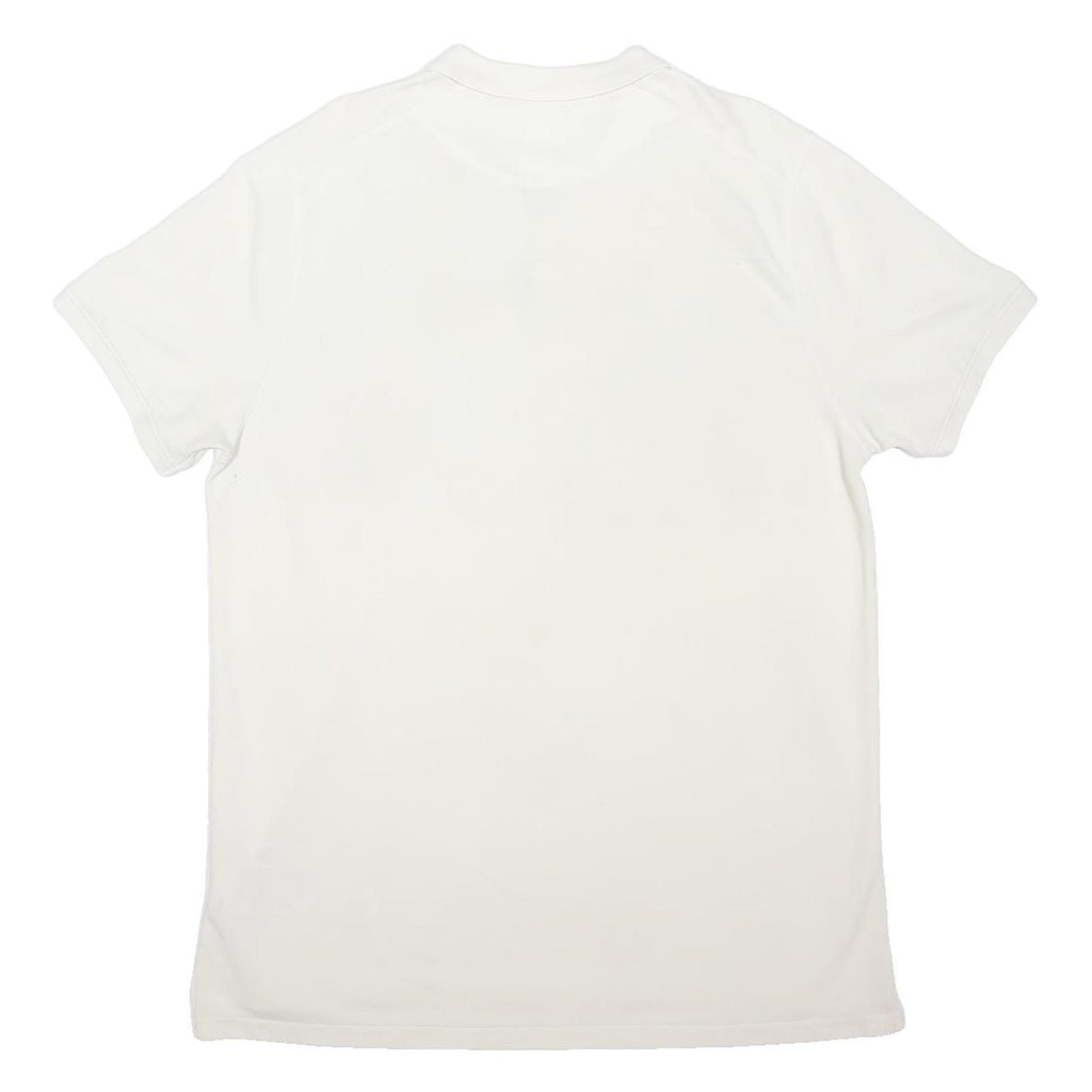 NIKE Mens White Cotton Blend Polo Shirt XL Short Sleeve Basic Sportswear