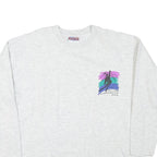 DETTO FATTO Mens White Ski Club Graphic Crew Neck L Cotton Blend Sweatshirt