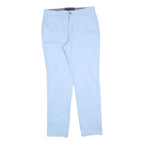 TOMMY HILFIGER Womens Cotton Blend Blue Slim Straight Trousers W30 L29 Casual