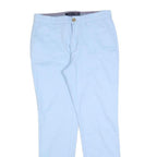 TOMMY HILFIGER Womens Cotton Blend Blue Slim Straight Trousers W30 L29 Casual