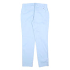TOMMY HILFIGER Womens Cotton Blend Blue Slim Straight Trousers W30 L29 Casual