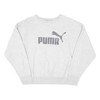 PUMA Womens Grey Cotton Blend Crew Neck XL Sweatshirt Casual Printed Logo