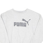 PUMA Womens Grey Cotton Blend Crew Neck XL Sweatshirt Casual Printed Logo