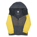 VOLCOM Boys Yellow & Grey Hooded Zip Jacket 14-15Y Polyester Blend Colourblock