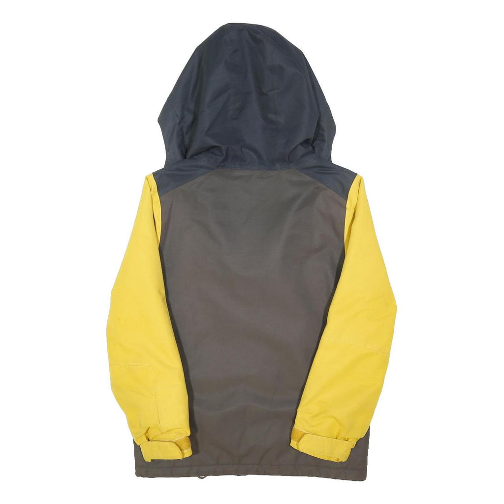 VOLCOM Boys Yellow & Grey Hooded Zip Jacket 14-15Y Polyester Blend Colourblock