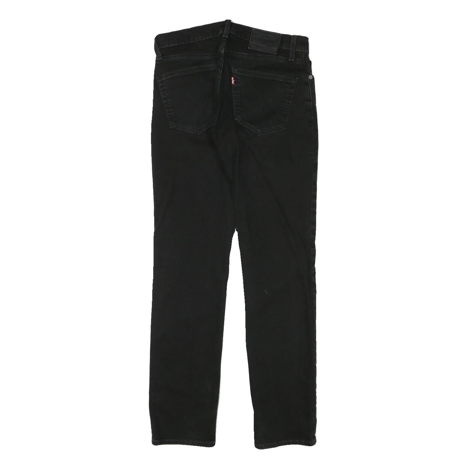 LEVI'S Mens Black Slim Jeans Denim W29 L30 Classic Zip Pocket Detail