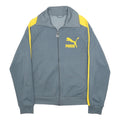 PUMA Mens Grey & Yellow Zip Jacket M Cotton Blend Track Sportswear