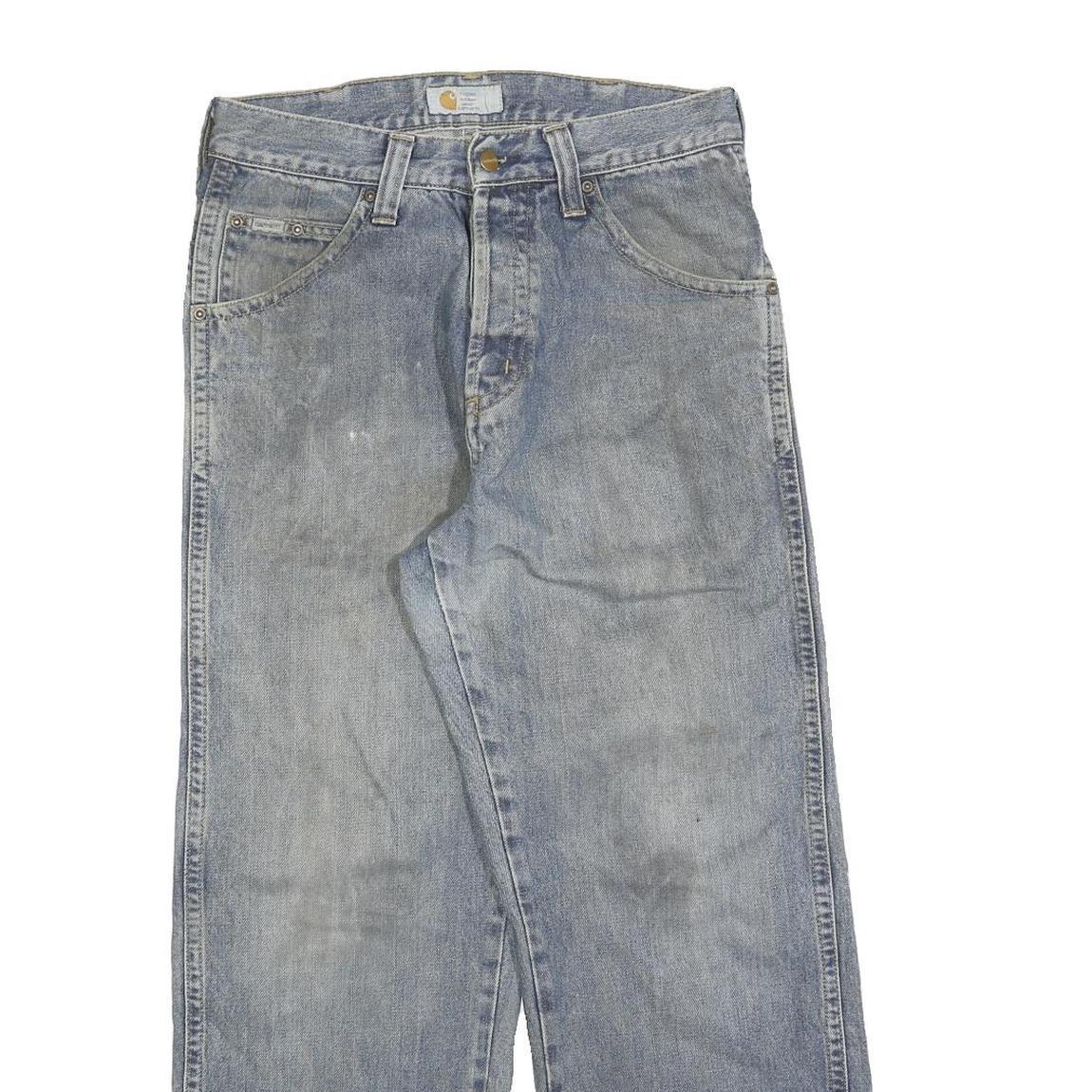CARHARTT Womens Regular Blue Denim Cotton Blend Jeans W30 L28 Button Closure