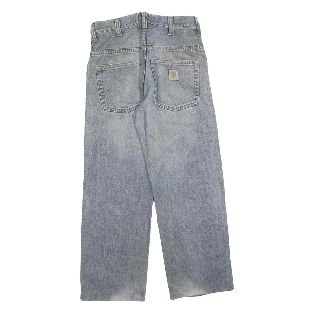 CARHARTT Womens Regular Blue Denim Cotton Blend Jeans W30 L28 Button Closure