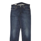 LEVI'S Mens Regular Blue Denim Raw Jeans W30 L30 Classic Zip Closure