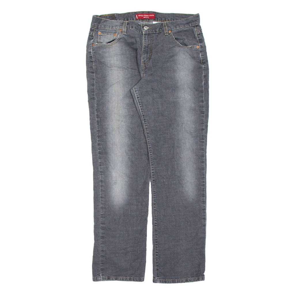 LEVI'S 505 Low Rise Womens Jeans Black Slim Straight Charcoal Wash W34 L31