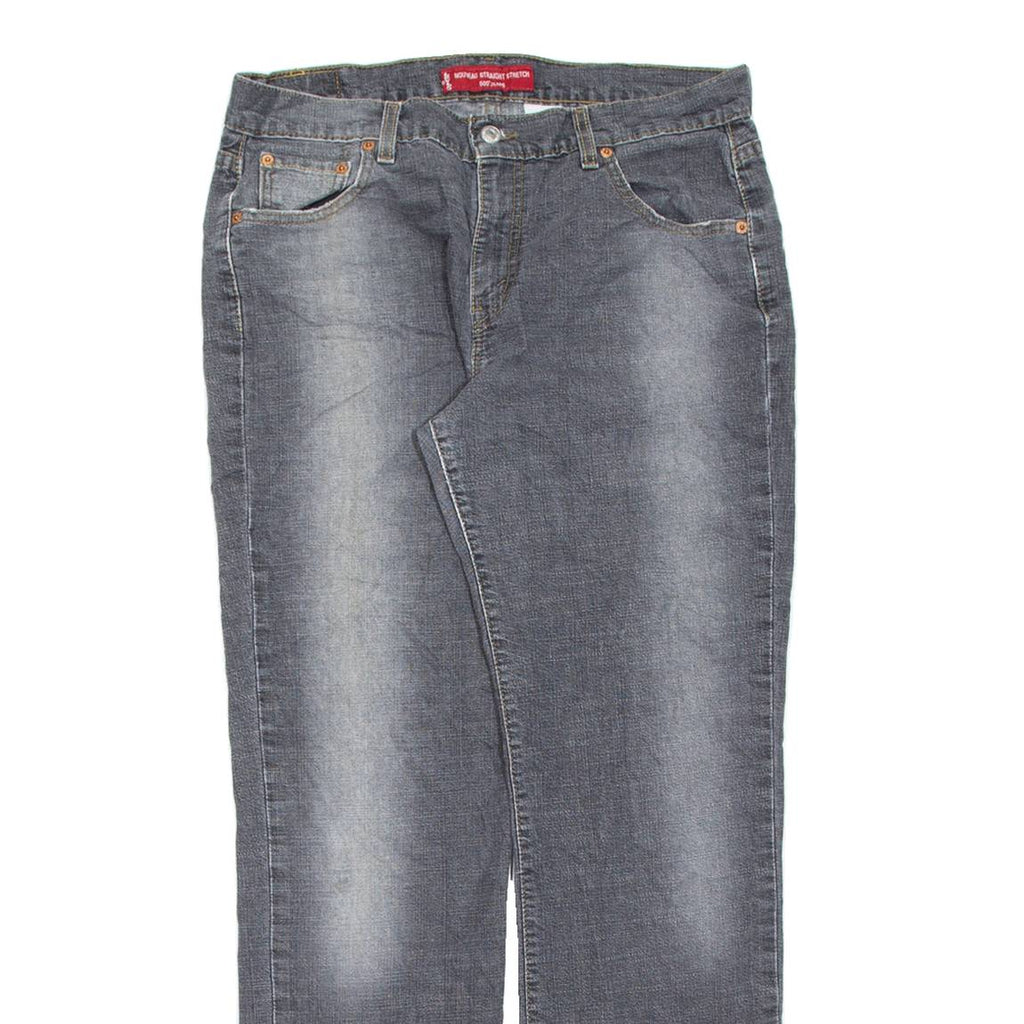 LEVI'S 505 Low Rise Womens Jeans Black Slim Straight Charcoal Wash W34 L31