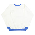 Mens White & Blue New York Giants V-Neck XL Sweatshirt Cotton Blend Retro