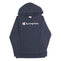 CHAMPION Mens Navy Blue Hoodie L Pullover Logo Sweatshirt Casual