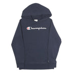 CHAMPION Mens Navy Blue Hoodie L Pullover Logo Sweatshirt Casual