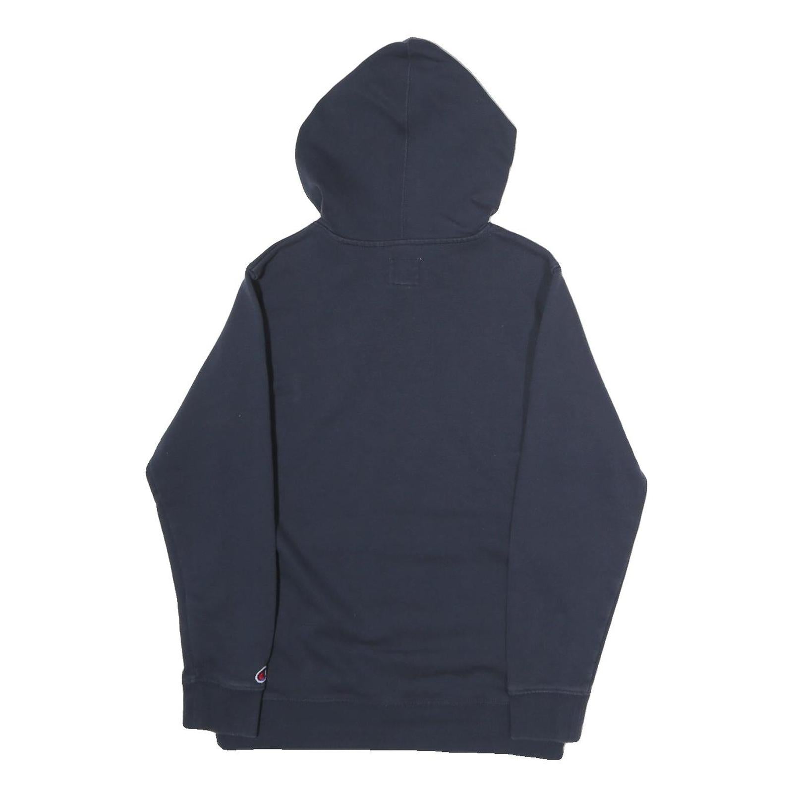 CHAMPION Mens Navy Blue Hoodie L Pullover Logo Sweatshirt Casual