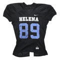 NIKE Mens Black & Blue Helena 89 Football Shirt L Short Sleeve V-Neck Athletic