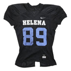 NIKE Mens Black & Blue Helena 89 Football Shirt L Short Sleeve V-Neck Athletic