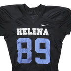 NIKE Mens Black & Blue Helena 89 Football Shirt L Short Sleeve V-Neck Athletic